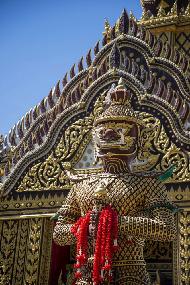 Similar – Image, Stock Photo Colorful statue at Wat Phra Kaew temple, Bangkok