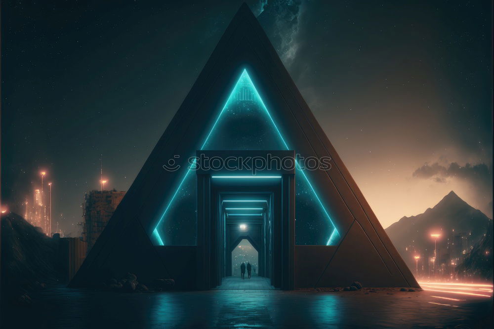 Similar – Image, Stock Photo Gate and bridge at night