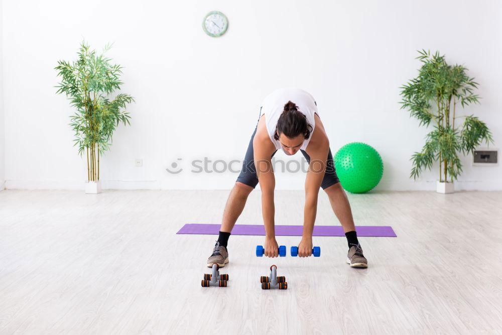 Similar – Image, Stock Photo young woman doing work out at home