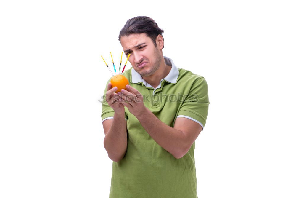 Similar – Image, Stock Photo Young man using smartphone sending emojis.