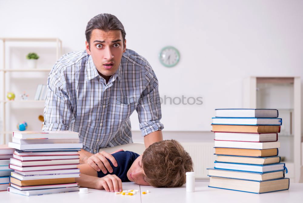 Similar – Image, Stock Photo Teenagers sitting by a blackboard at school