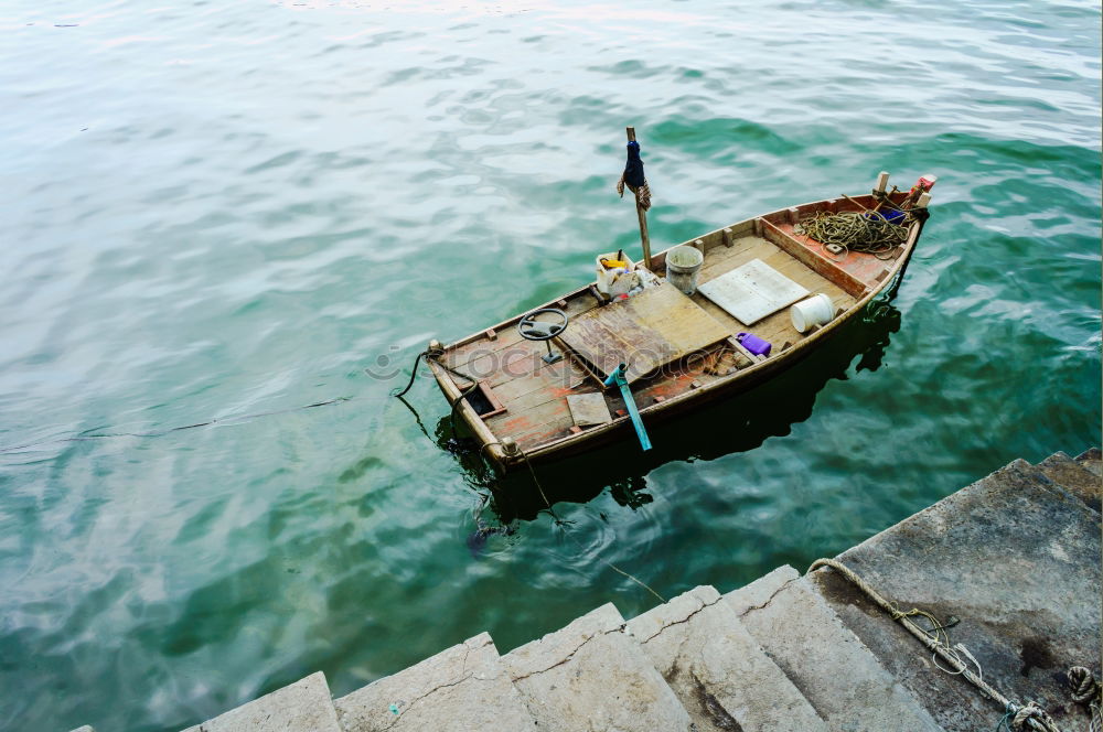 Similar – Blue boat Lake Watercraft