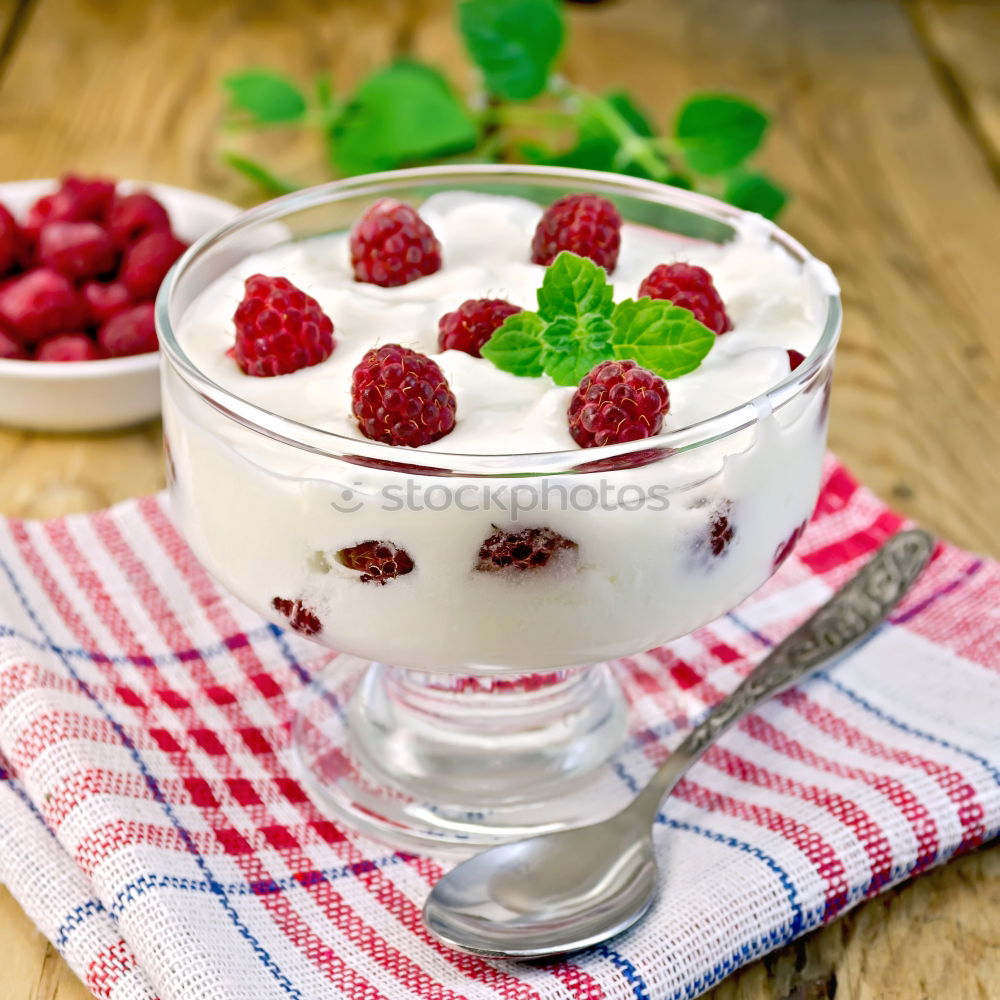 Similar – Image, Stock Photo raspberry yoghurt Yoghurt