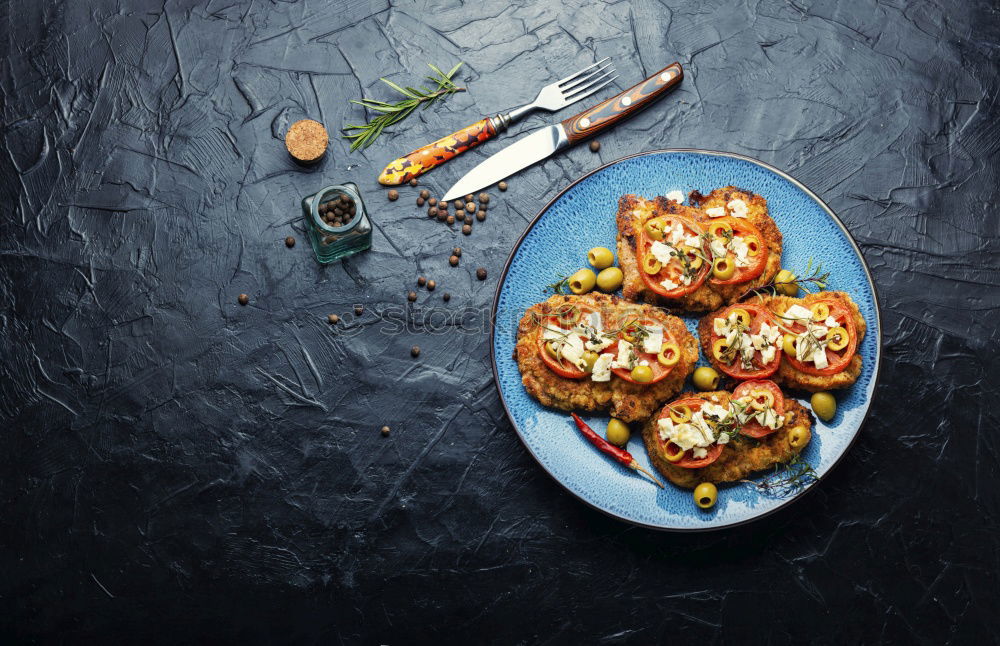 Similar – Image, Stock Photo Peaches with cheese and honey in a baking tin