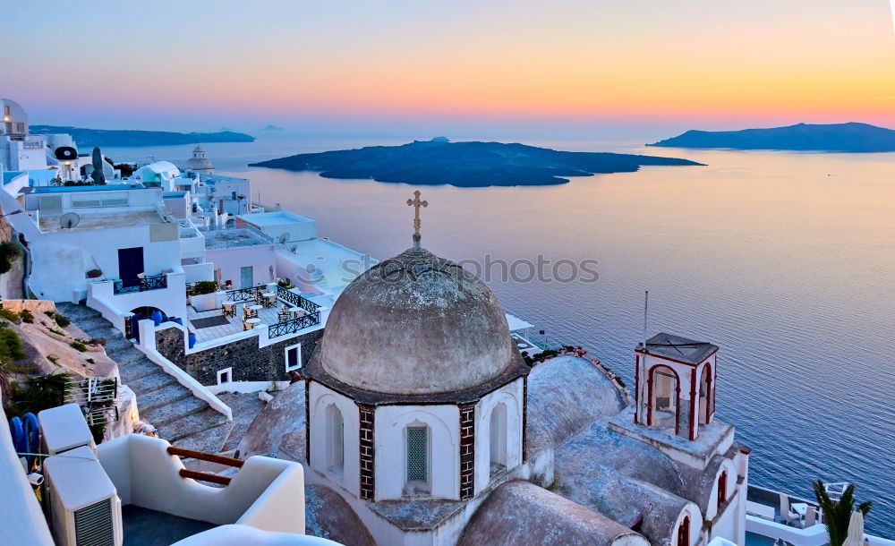 Similar – Church´s dome with a ocean backgroung at Santorini, Greece