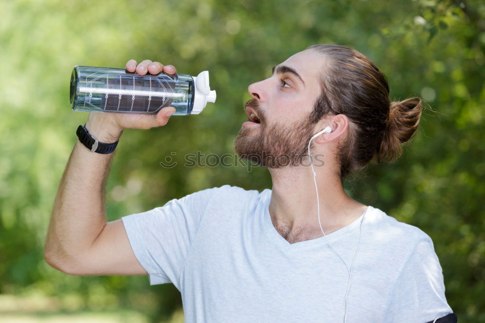 Similar – Image, Stock Photo Fit young man jogging in a park