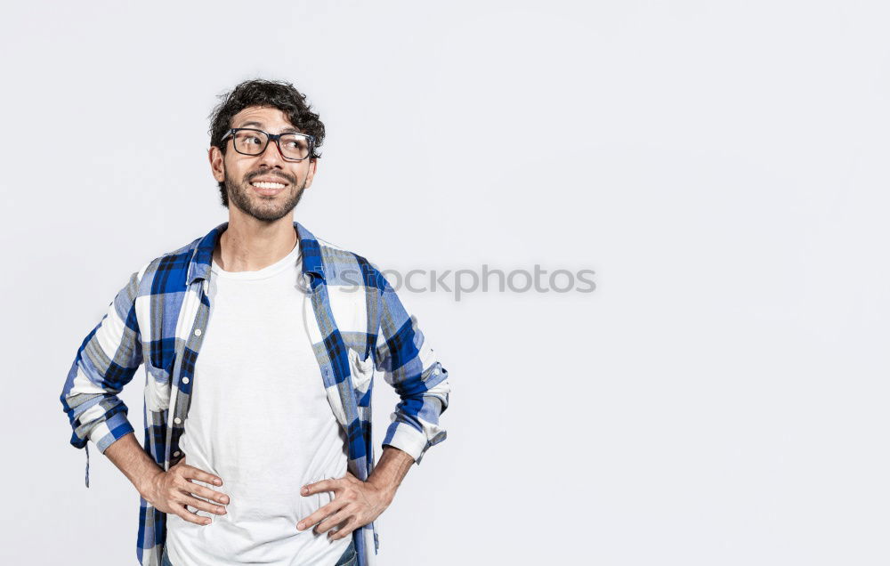 Similar – Image, Stock Photo Laughing man with closed eyes