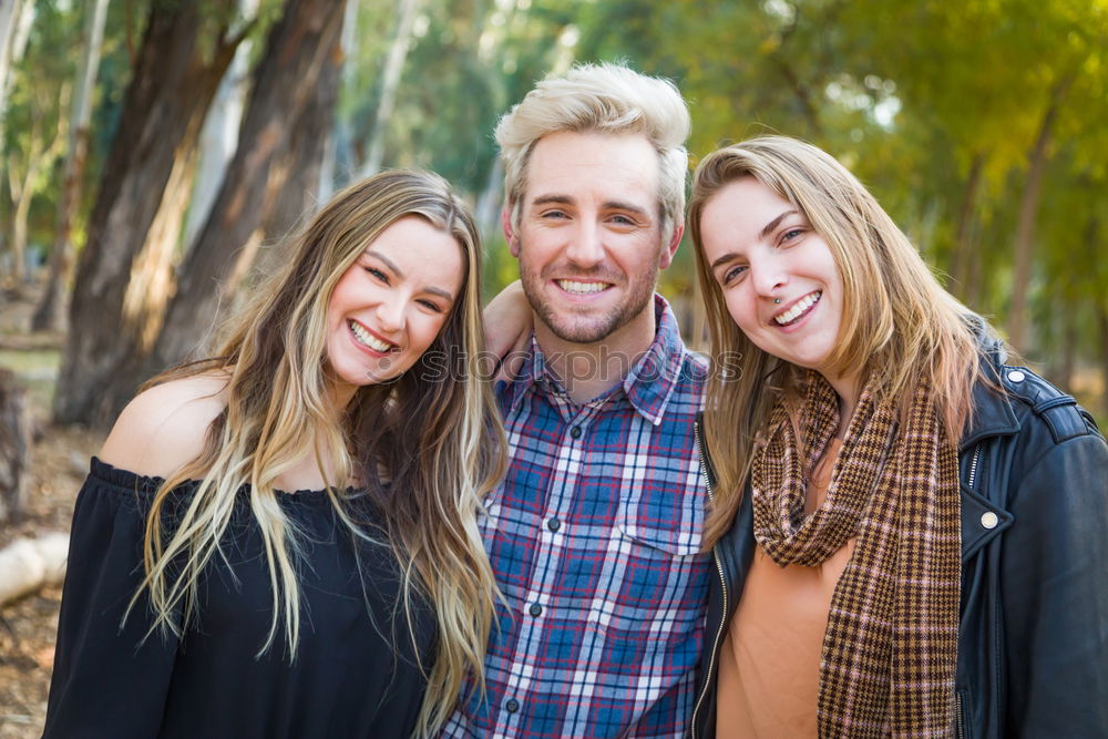 Image, Stock Photo Happy friends in mountains