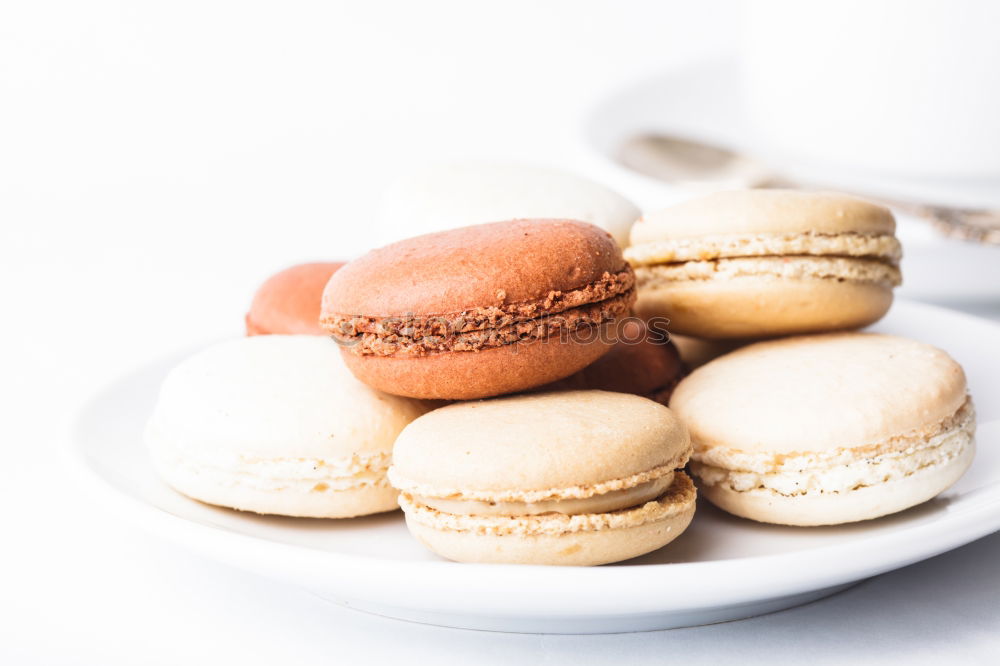 Similar – Chocolate, coffee and vanila macarons