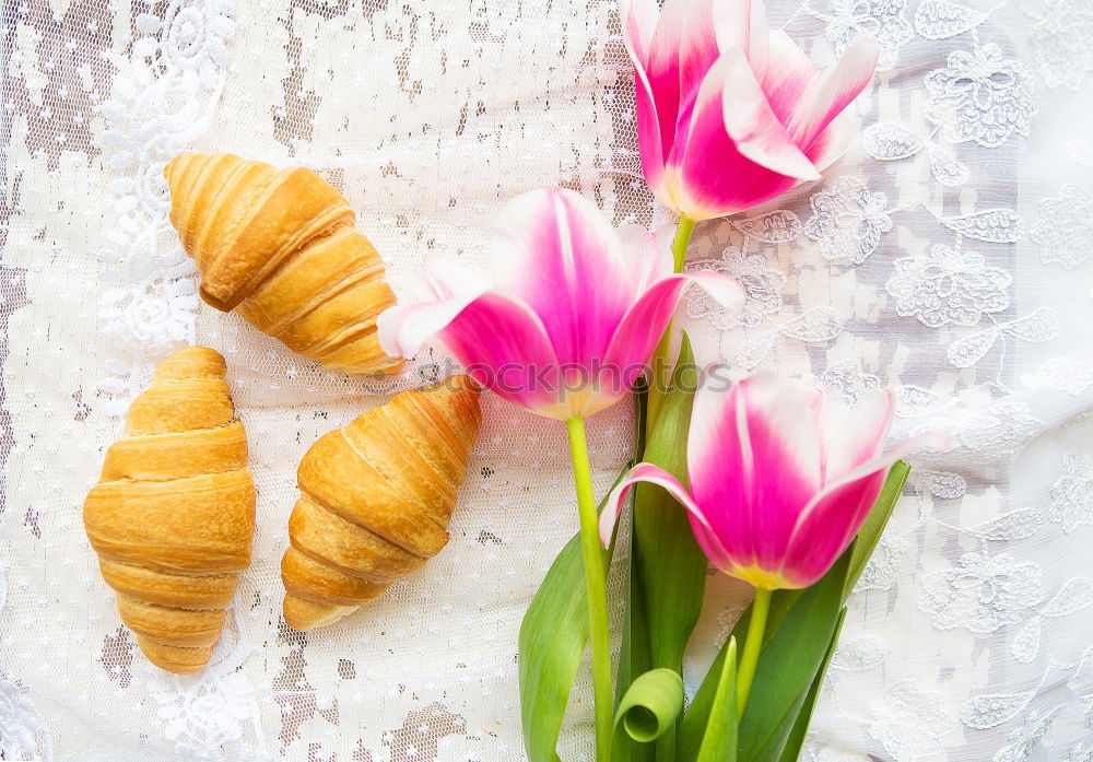 Similar – fresh bread and baked goods on wooden