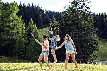 Similar – Image, Stock Photo Women with bikes taking a selfie