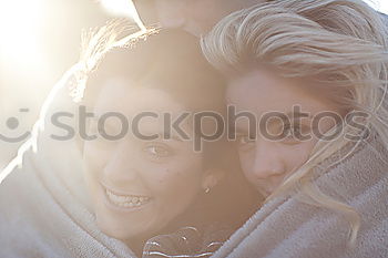 Similar – Young couple playing in front of a mirror