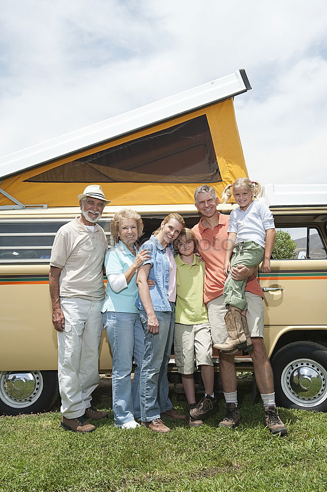 Similar – Image, Stock Photo Seniors in their Camping Bus