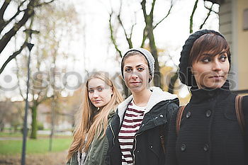 Similar – Image, Stock Photo Atttractive young women waiting for train