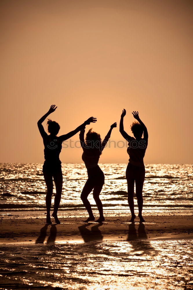 Silhouette of happy family