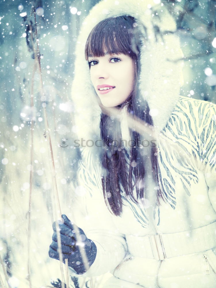 Similar – Image, Stock Photo Young woman enjoying a snowy winter