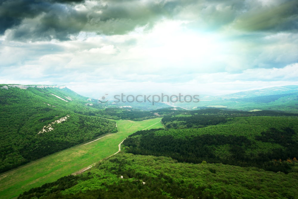 Similar – Image, Stock Photo Panorama Hochsauerland from Wilzenberg