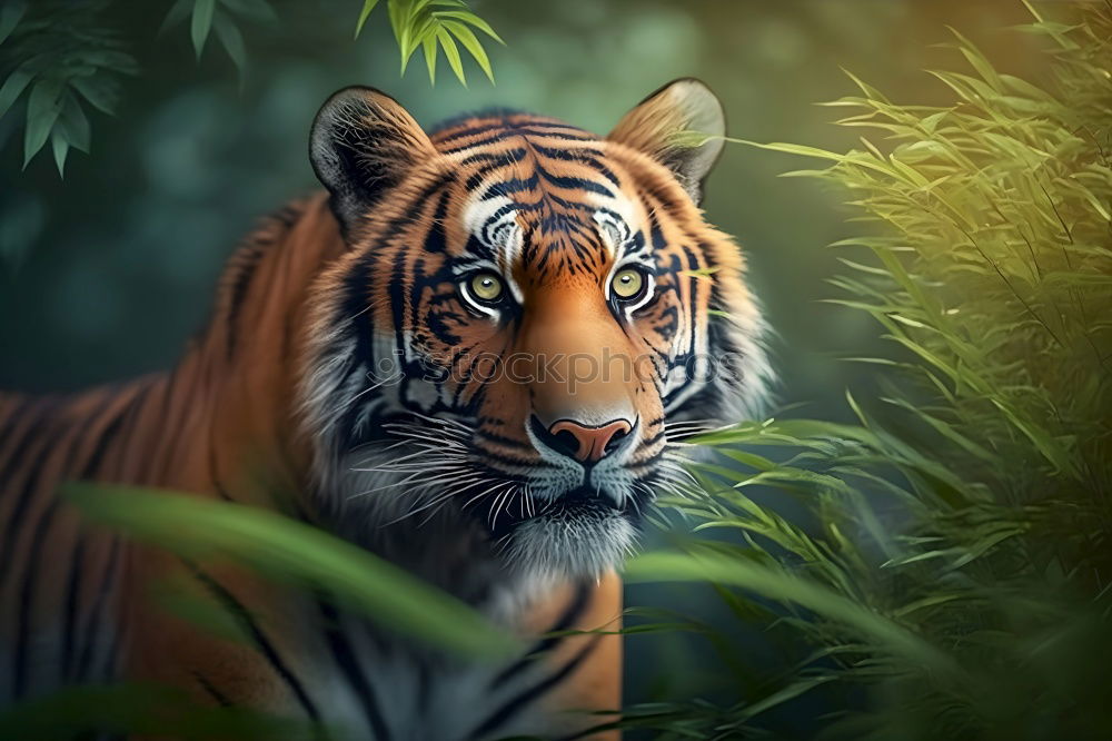 Similar – Close up portrait of Siberian tiger looking at camera