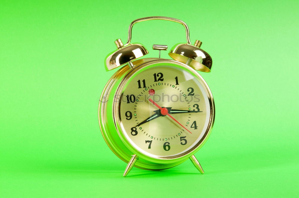 Similar – Image, Stock Photo Close up one alarm clock over green background