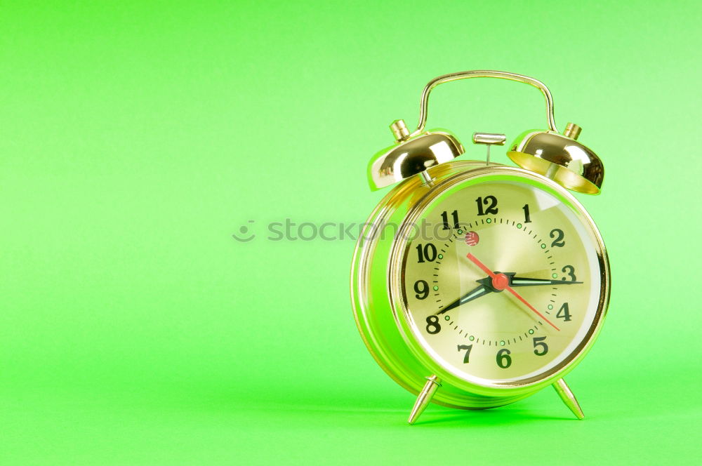 Similar – Image, Stock Photo Close up one alarm clock over green background