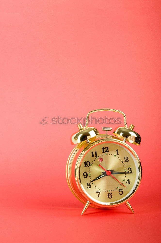 Similar – Image, Stock Photo Retro alarm clock with bells over red paper background close up