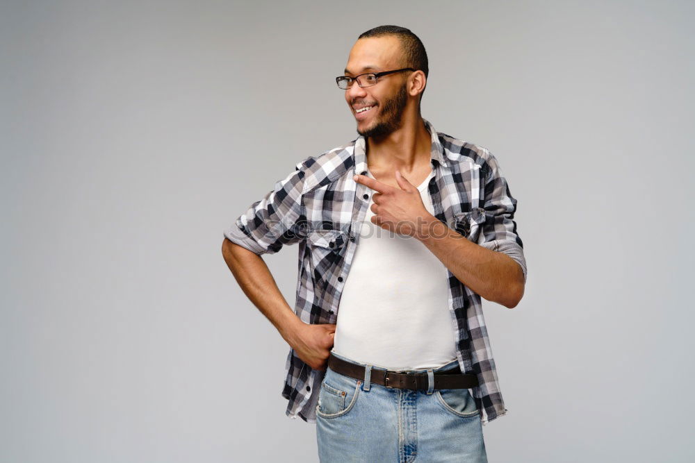 Similar – Playful man posing with fruit