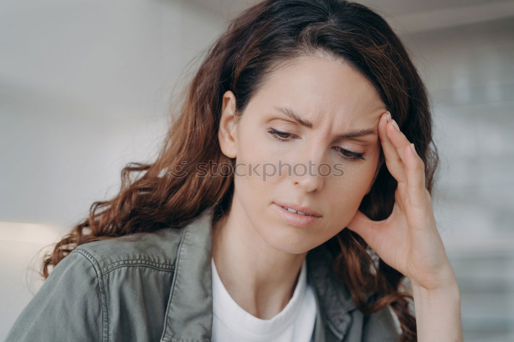 Image, Stock Photo asian woman sitting alone in the house