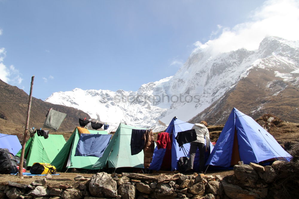 Image, Stock Photo tent below the mountain