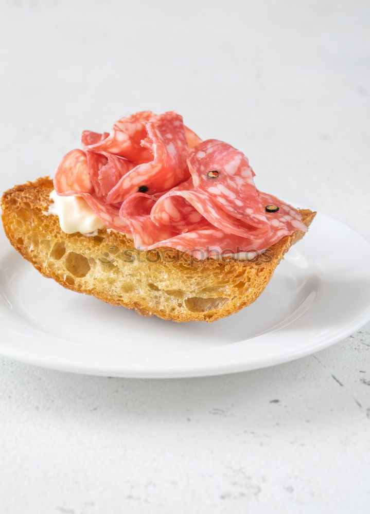 Image, Stock Photo Crispbread with ham Food