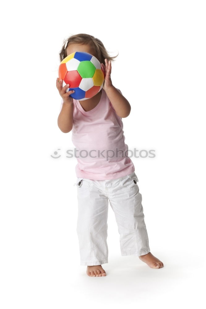 Similar – Girl with clown nose looks into the camera