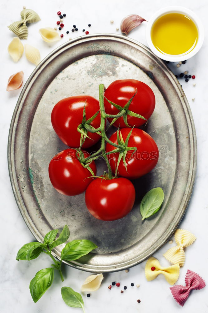 Similar – Image, Stock Photo Organic tomatoes on the white table