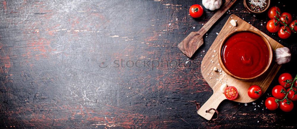 Image, Stock Photo Mulled wine cup and spices on rustic background