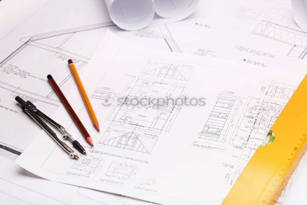 Similar – Image, Stock Photo Architect or planner working on drawings for construction