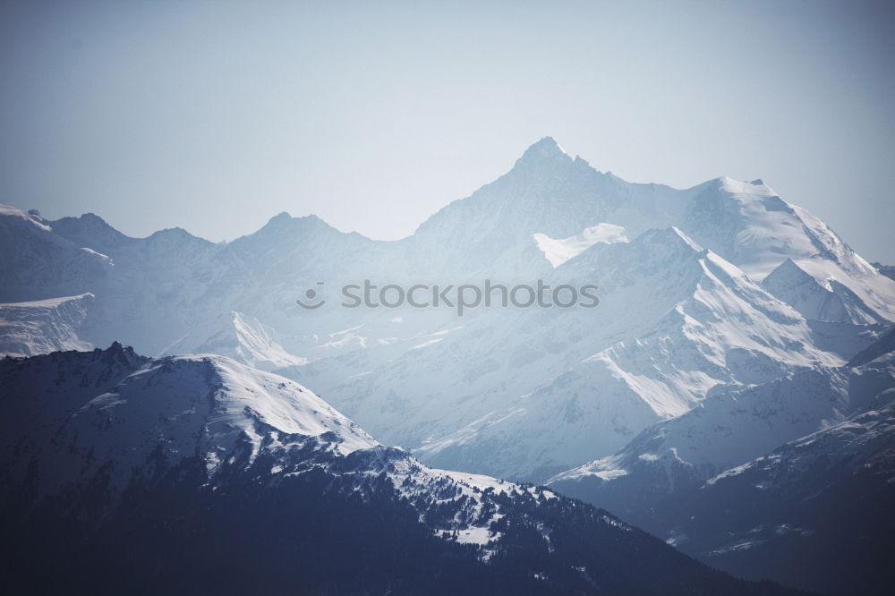 Image, Stock Photo Sun, snow and mountains