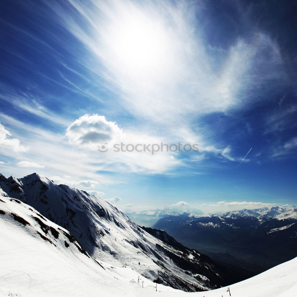 Similar – Image, Stock Photo Bright sun in winter mountains