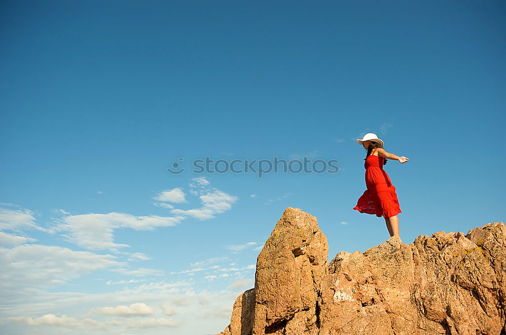 Similar – Image, Stock Photo Hikers on the summit.