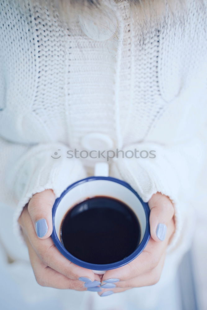 Similar – Image, Stock Photo Woman drink a tea, fall time. Outdoor