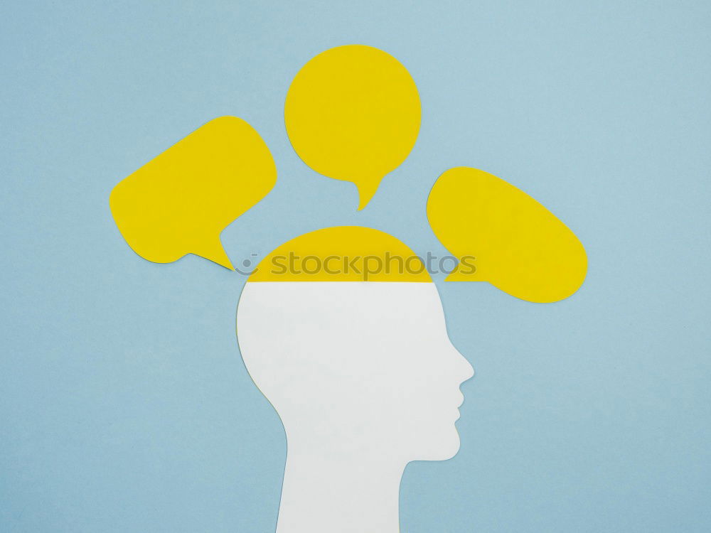 Image, Stock Photo New perspective. Head Silhouette with ladder