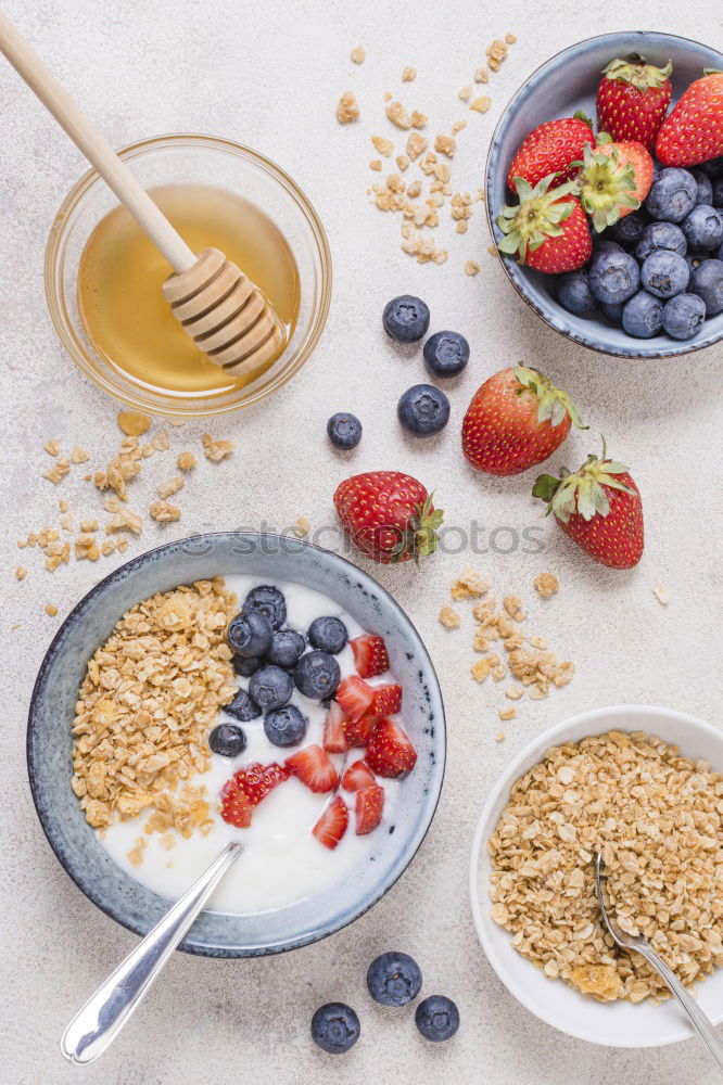 Similar – organic fresh blueberry and cereal