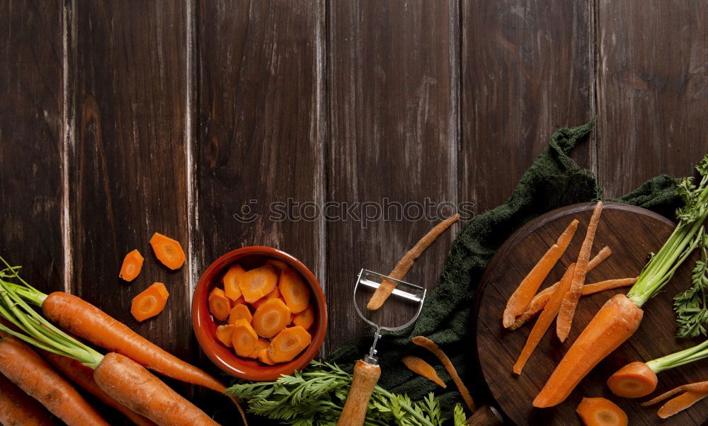 Similar – Cut into round slices of a big fresh carrots