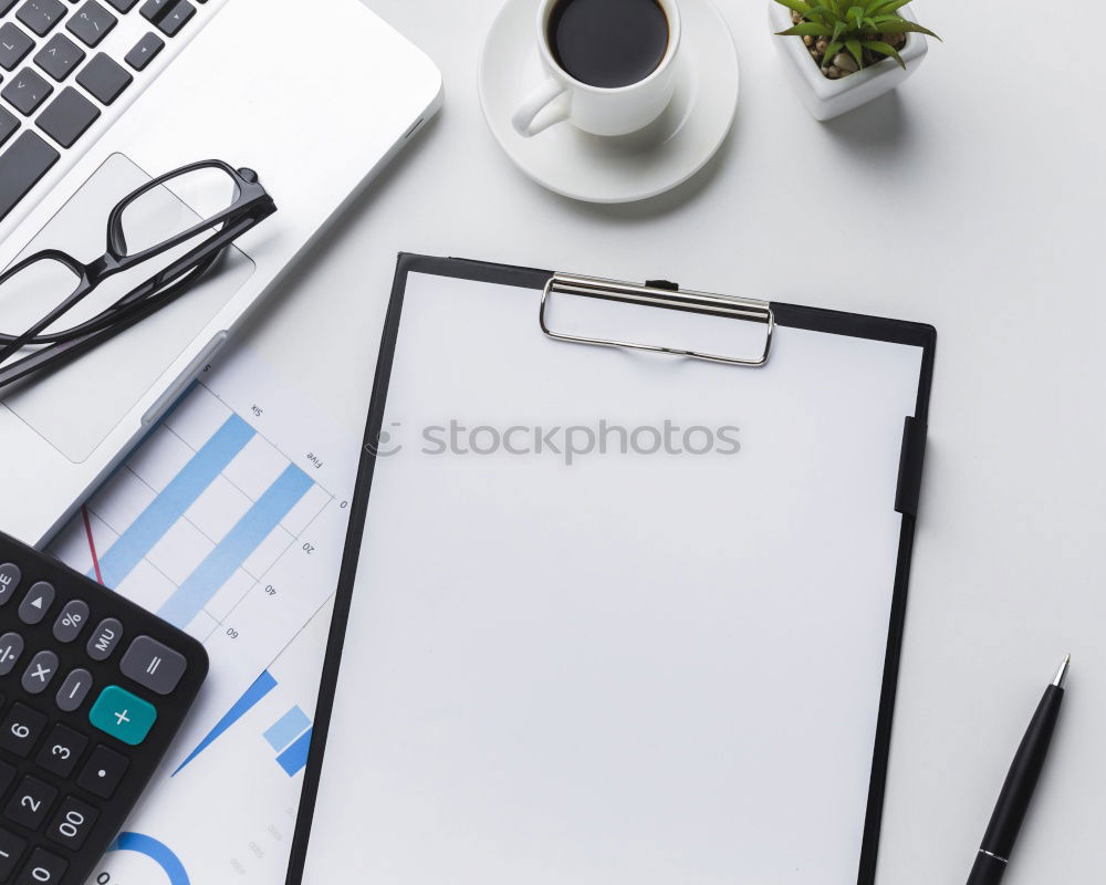 Similar – Image, Stock Photo Desk with open block with text space from above