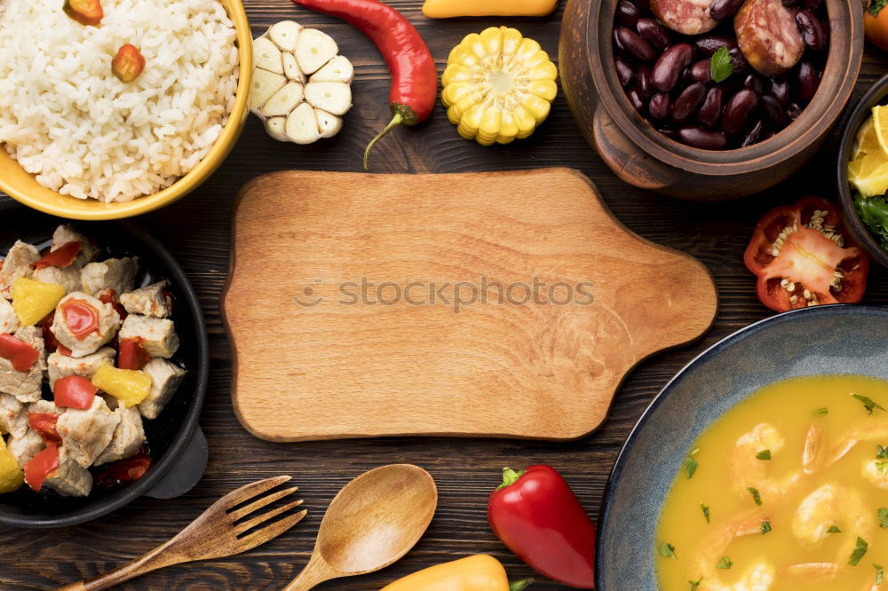 Similar – Image, Stock Photo Cooked quinoa in old pot and vegetarian ingredients