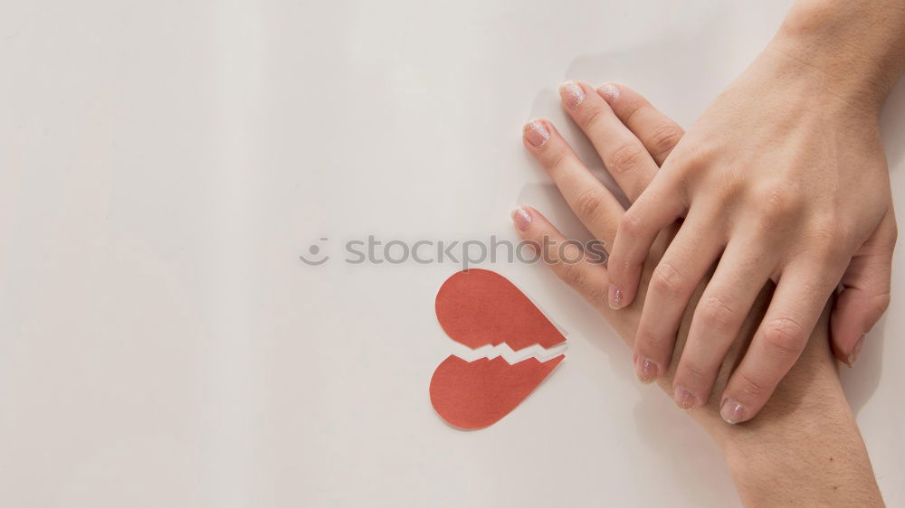 Similar – Woman’s foot with a red heart painted