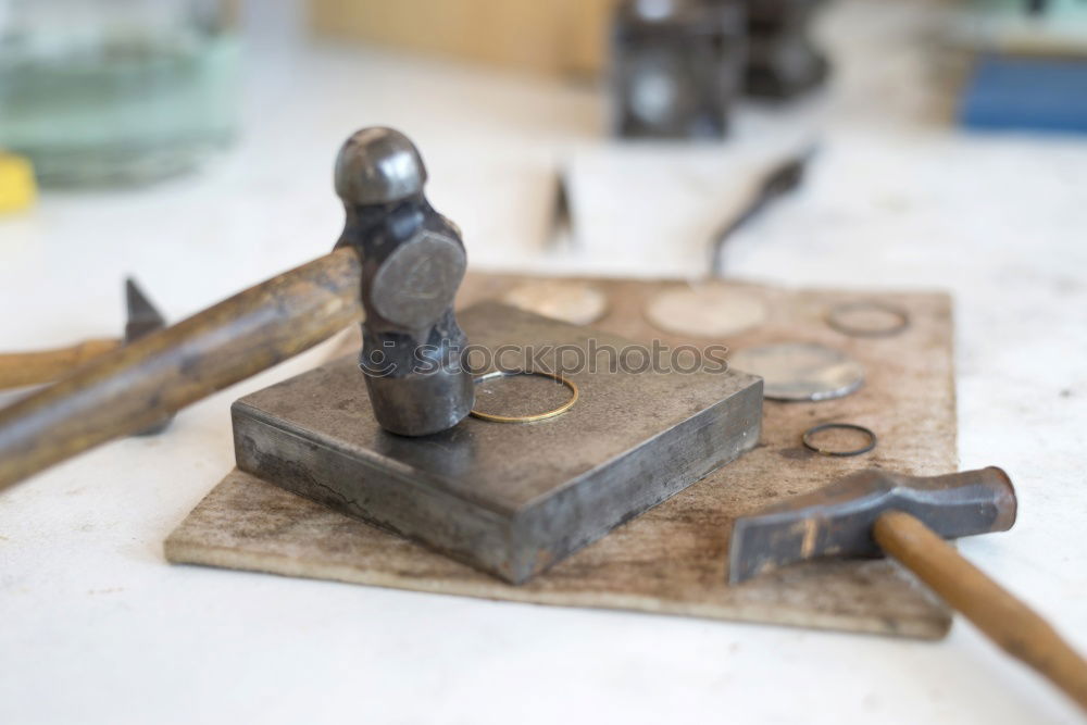 Similar – Image, Stock Photo Top view of different goldsmiths tools on the jewelry workplace.