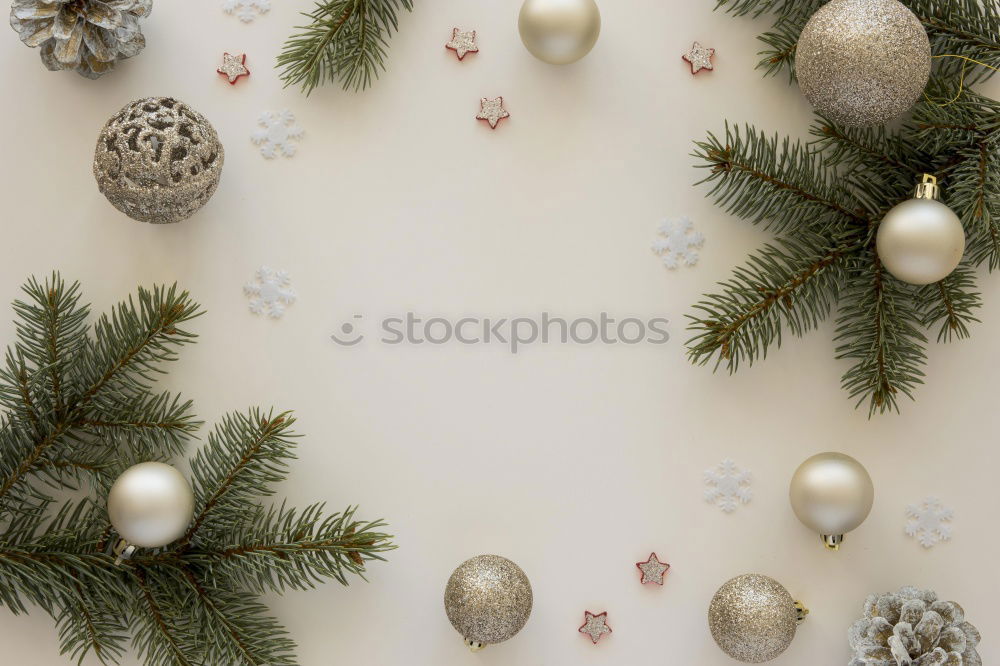 Similar – Image, Stock Photo Turquoise and golden Christmas ornaments border