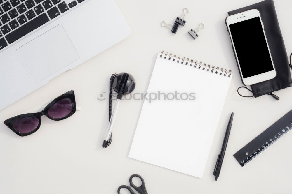 Similar – Image, Stock Photo shoes, camera, smartphone, glasses, keyboard