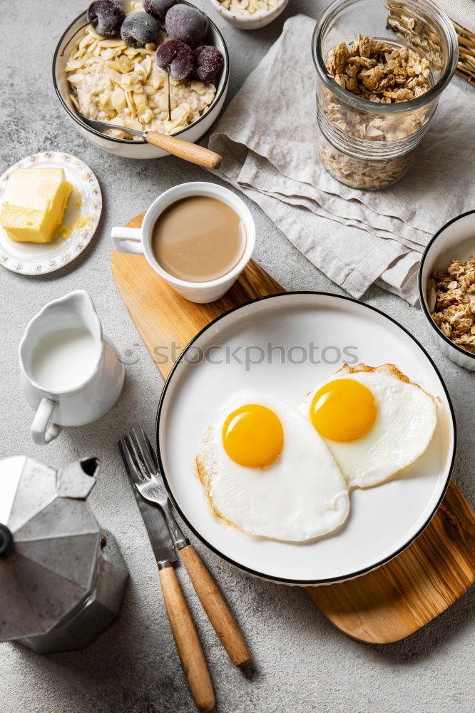 Similar – Image, Stock Photo country breakfast on rustic home kitchen