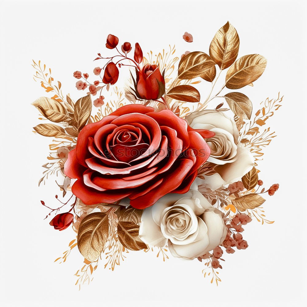Similar – Image, Stock Photo Red autumn flowers and leaves frame