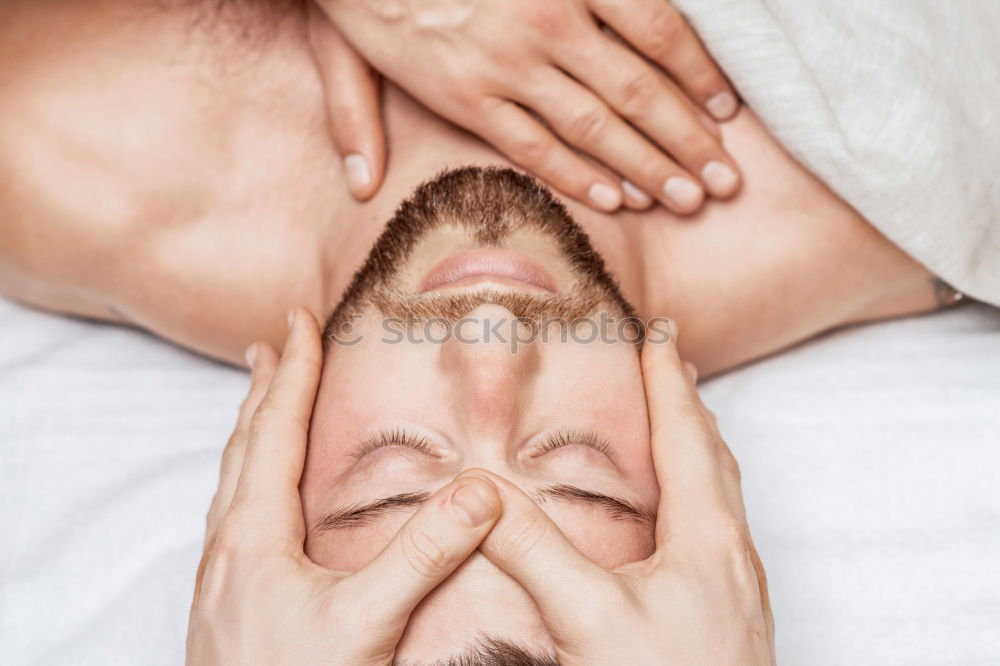 Similar – Image, Stock Photo Woman lying on wooden table with crossed naked strong legs