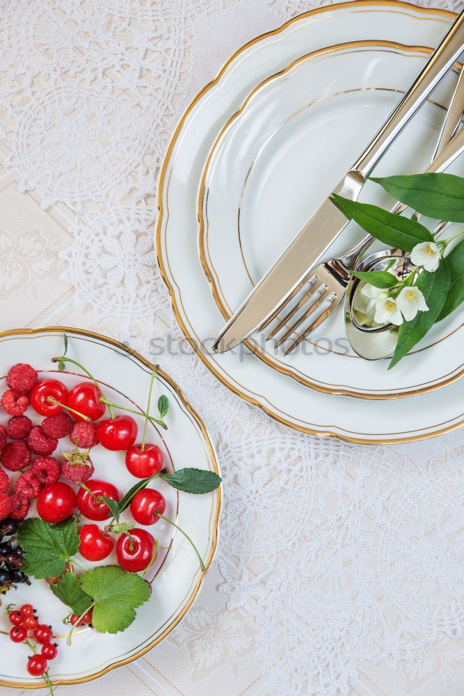 Similar – Image, Stock Photo Strawberries with icing sugar